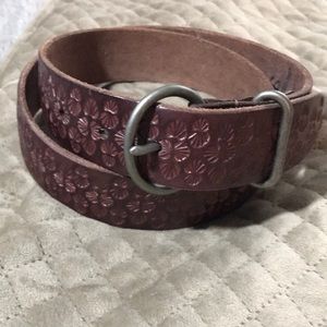 Lucky Brand dark brown belt with tooling